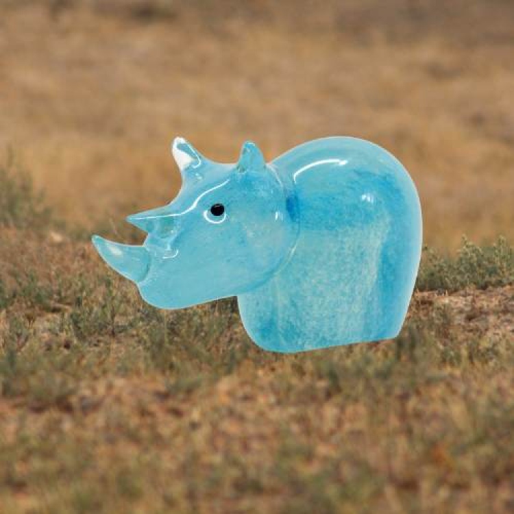 Zibo Handblown Art Glass - Rhinoceros (Glow in Dark)