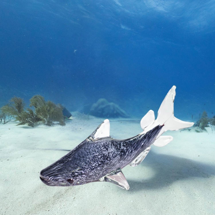 Zibo Handblown Art Glass - Grey Whale Shark