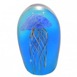 Floating blue jellyfish
