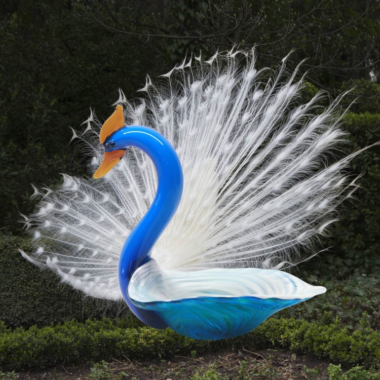 Glass Bowl Shape Peacock