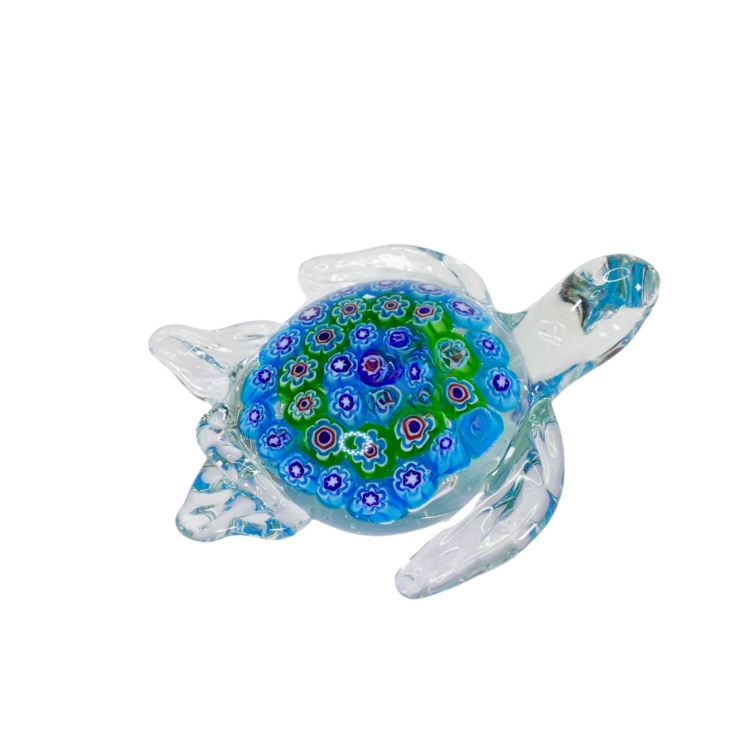 Zibo Handblown Art Glass - Millefiori  Pattern Turtle