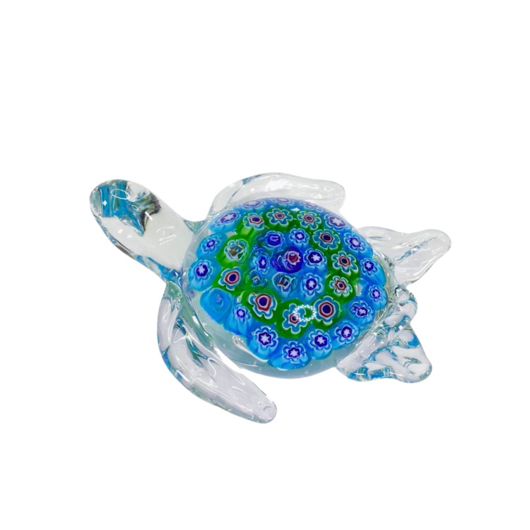 Zibo Handblown Art Glass - Millefiori  Pattern Turtle