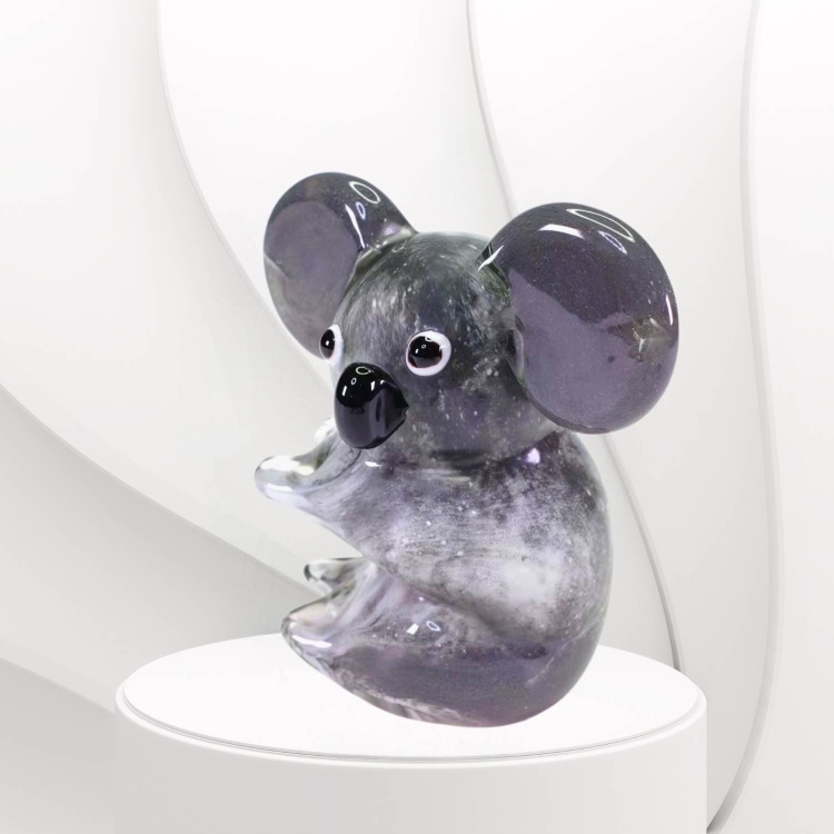 Zibo Handblown Art Glass - Sitting Koala
