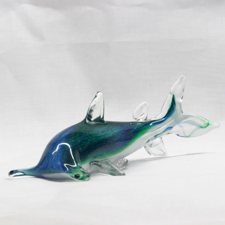 Blue and Green Glass Hammerhead Shark