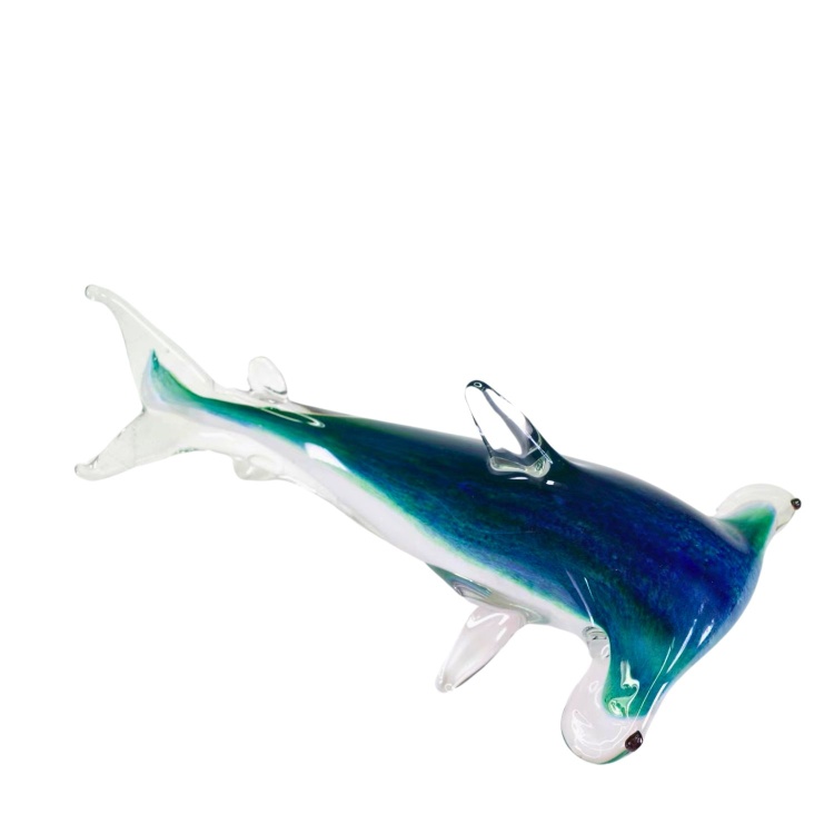 Blue and Green Glass Hammerhead Shark
