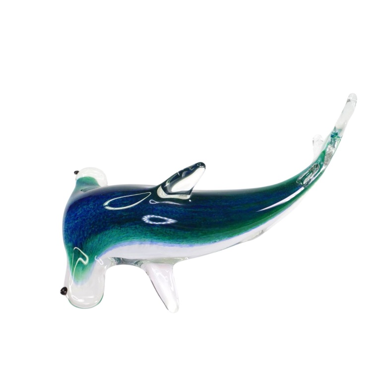 Blue and Green Glass Hammerhead Shark