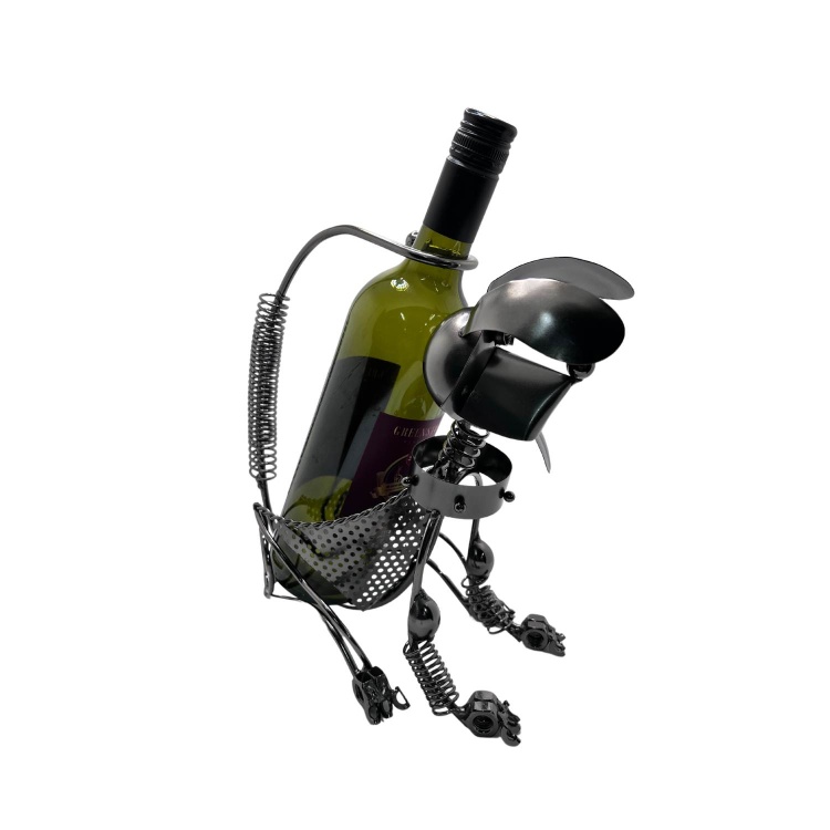 Handmade Nuts and Bolts Dog Single Wine Bottle Holder