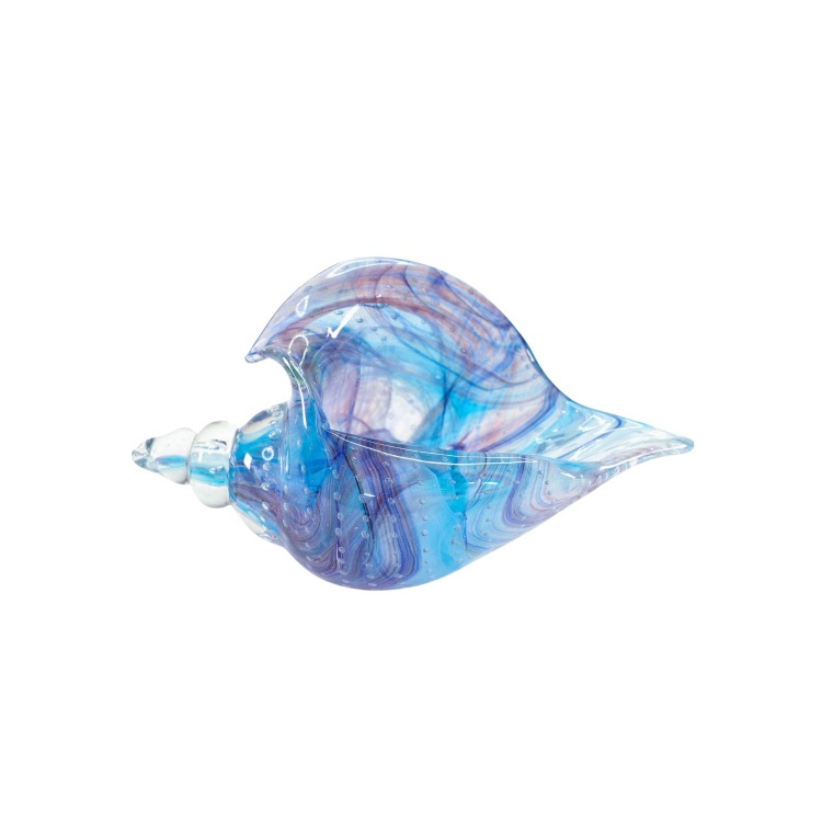 Zibo Handblown Art Glass - Blue Seashell