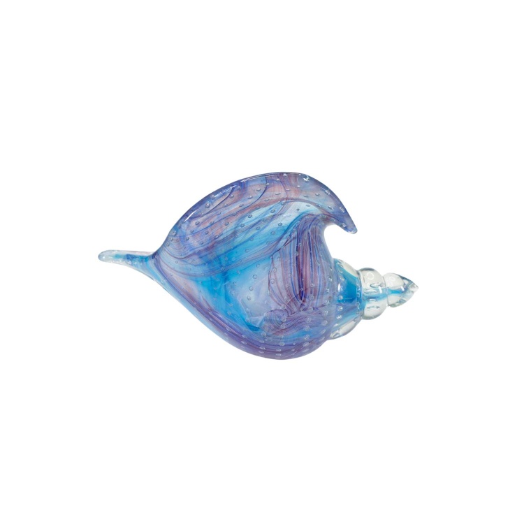 Zibo Handblown Art Glass - Blue Seashell