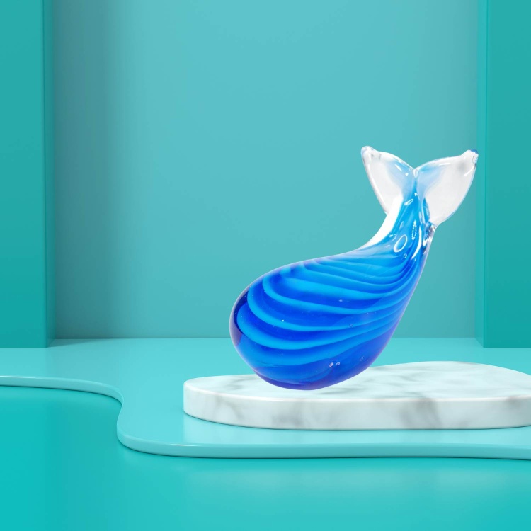 Zibo Handblown Art Glass - Blue Whale