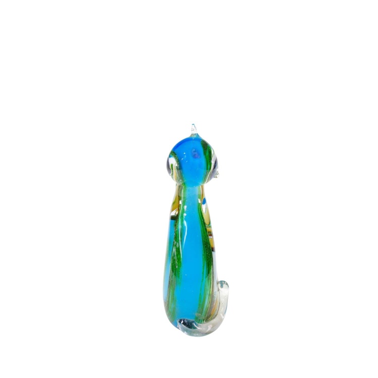 Zibo Handblown Art Glass - Multi Color Cat