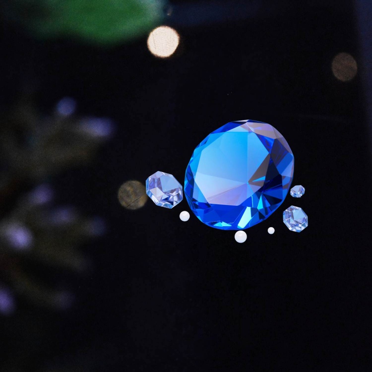 3cm Blue, Green, Lilac, Pink, Red Glass Display Diamonds