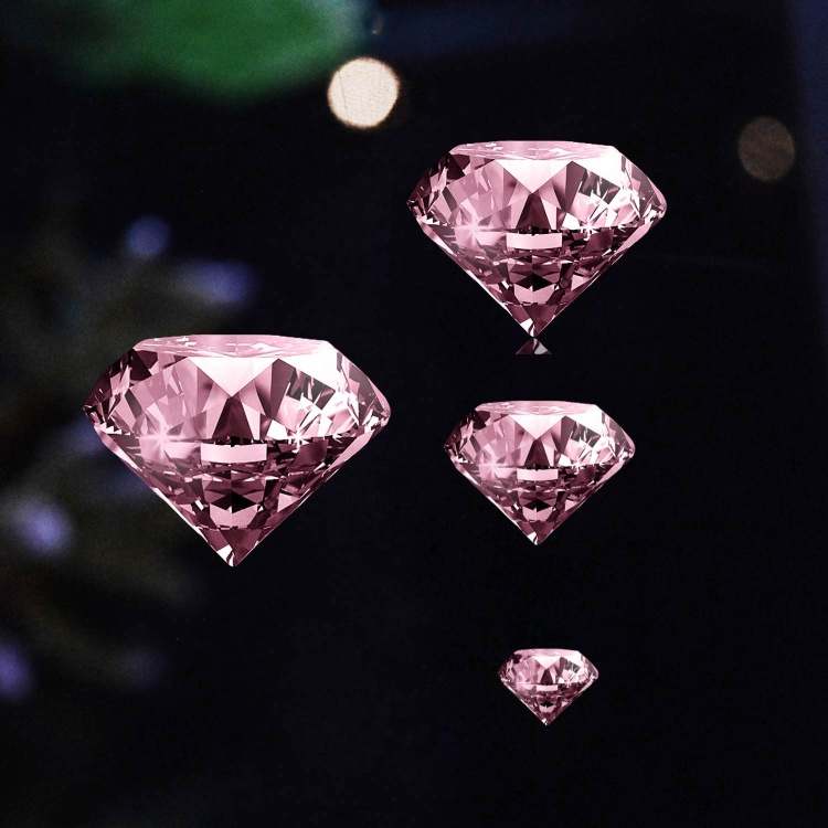 3cm Blue, Green, Lilac, Pink, Red Glass Display Diamonds