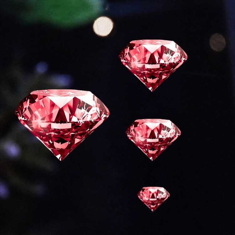 3cm Blue, Green, Lilac, Pink, Red Glass Display Diamonds