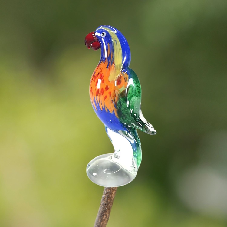 Zibo Handblown Art Glass - Rainbow Lorikeet