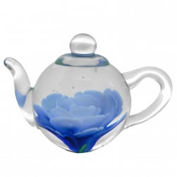 Teapot - Endearing Blue Peony Flower