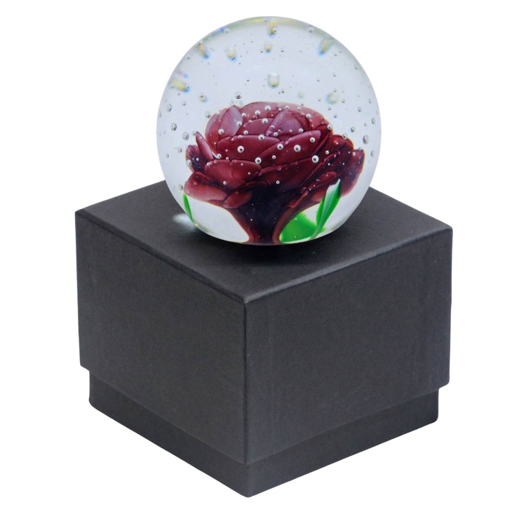 Paperweight Snowing Rose Purple